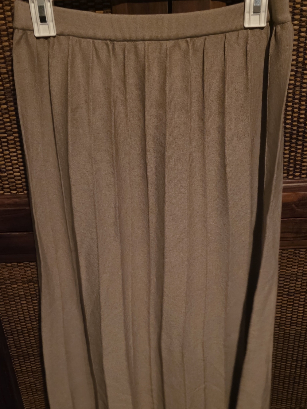 Ming Wang Taupe Midi Skirt with High Waistband Waist 14 Stretch 16 EUC - Picture 2 of 4
